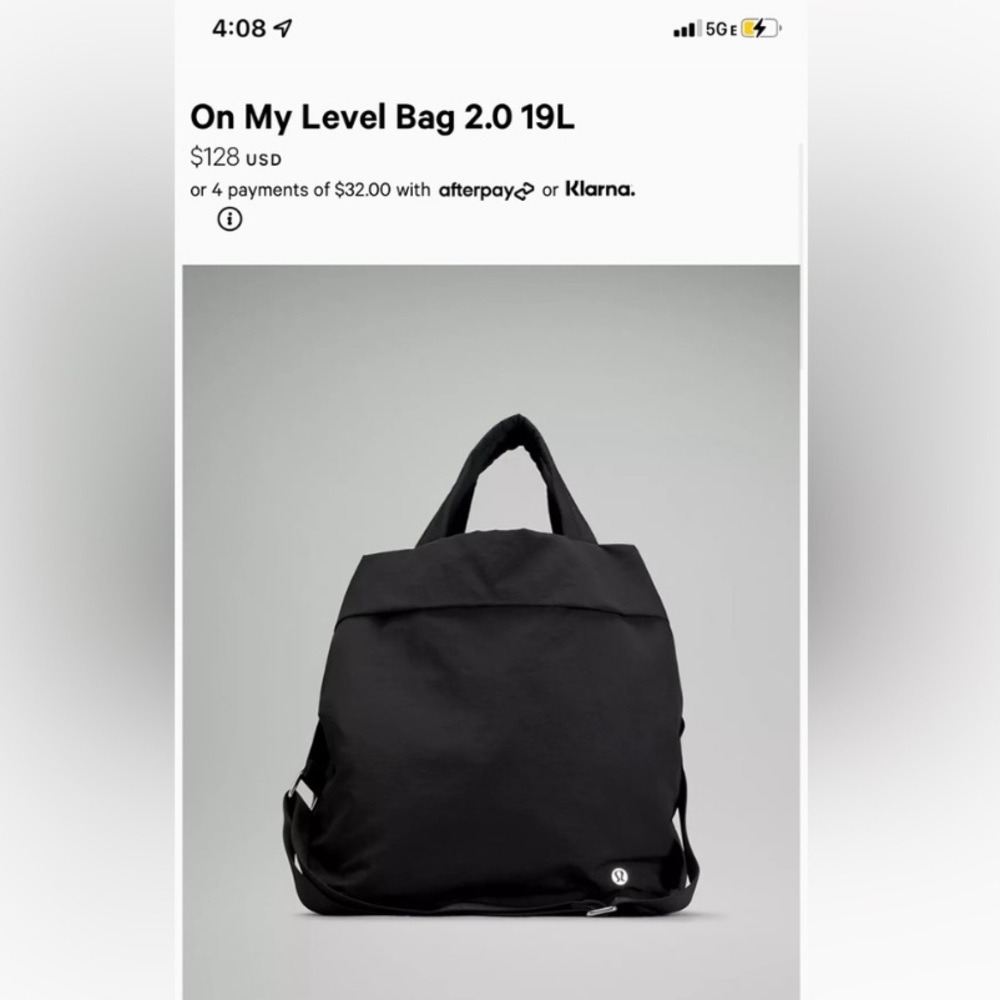 Lululemon On my Level 2.0 bag